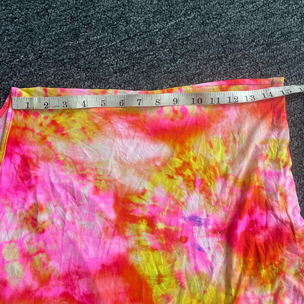 Luli Fama Vibrant Summer Beach Colorful Tie-Dye V-neck Adjustable Flowy Cover Up - Picture 8 of 11